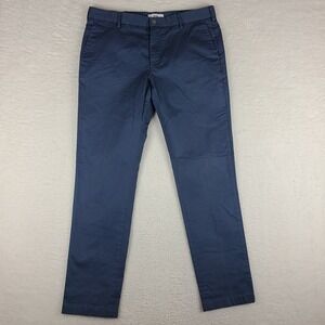 SPOKE Pants Mens 35x32 Blue Sharps Build A Slim Straight‎ Chino Slacks